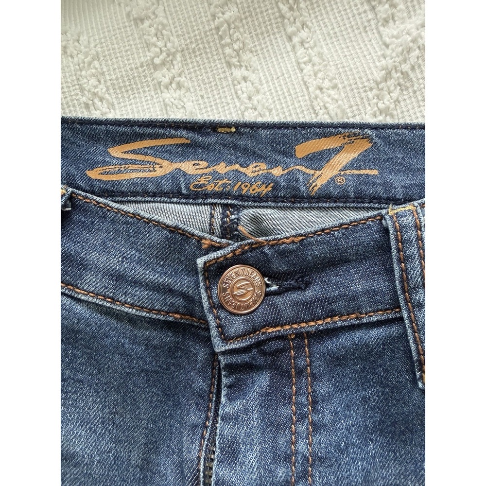 Seven7 Girlfriend Jeans Women 10 Blue EUC Studded Star 90s Denim